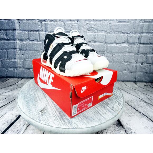 Nike Air More Uptempo GS	Photon Dust/University Red Youth Grade School 4Y NIB - Picture 1 of 9